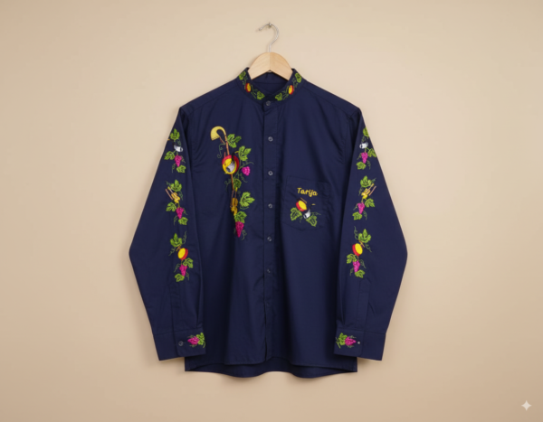 AzulC Camisa en Popelina Azul Marino