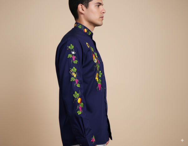 AzulP Camisa en Popelina Azul Marino