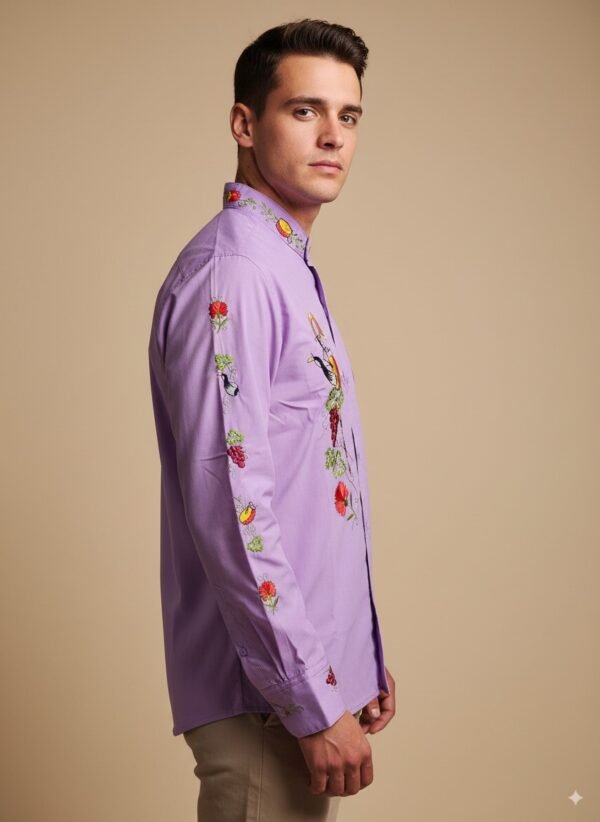 Morado Camisa en Popelina Morado