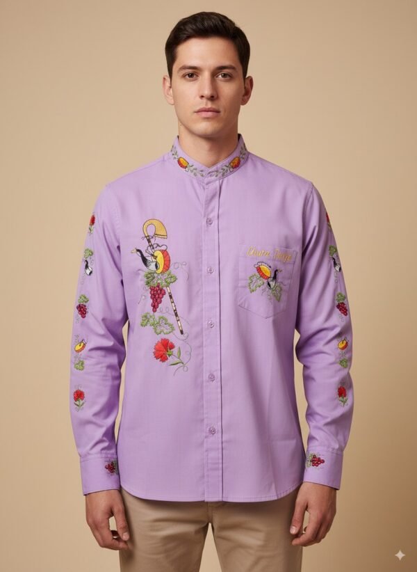 Morado1 Camisa en Popelina Morado